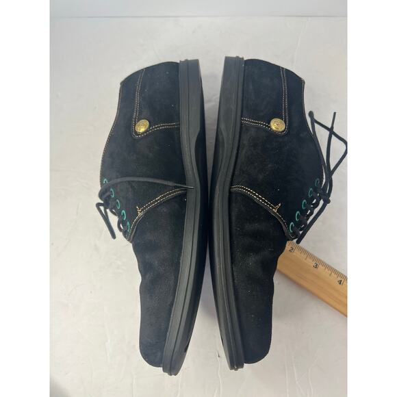 Gianni Versace Men’s Black Suede Blue Grommets Lace Up Derby Oxford Shoes‎ Sz 5 main image 4
